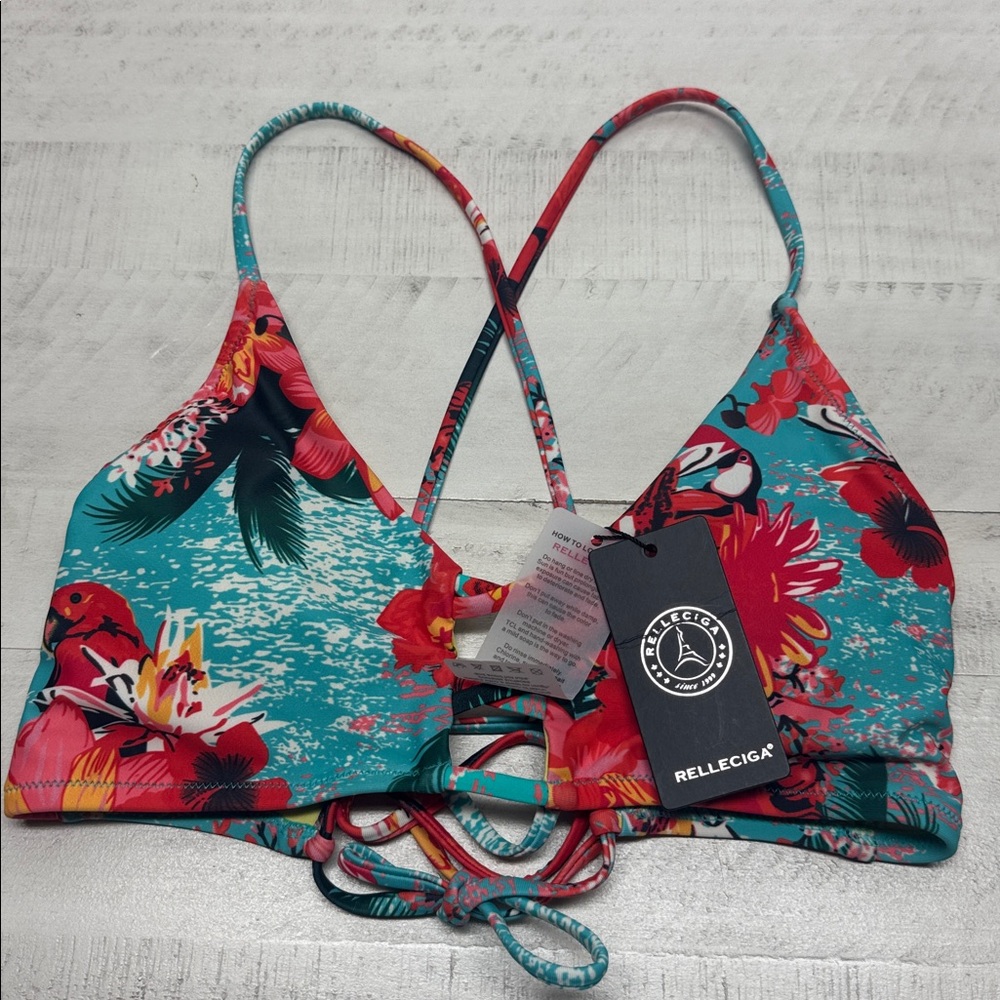 RELLECIGA floral print bikini top only